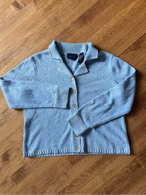 Crazy Horse Liz Claiborne Cardigan Sweater Blue cottagecore Large grandma